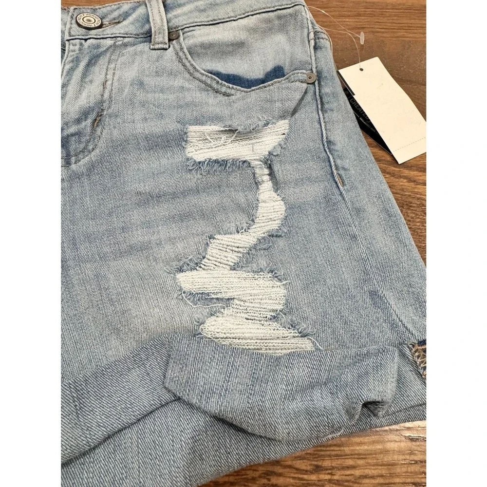 Indigo Rein Stretch Hi Rise Denim Short Size 7 - Picture 6 of 7